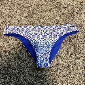 Blue and white bikini bottoms